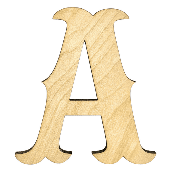 Krafty Supply 16" Tall Birch Plywood Letter A |1/4" Thick | Western Railroad | Wooden Letters | Craft Alphabet
