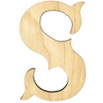 thumbnail image 1 of Krafty Supply 16" Tall Birch Plywood Letter S |1/4" Thick | Western Railroad | Wooden Letters | Craft Alphabet, 1 of 4
