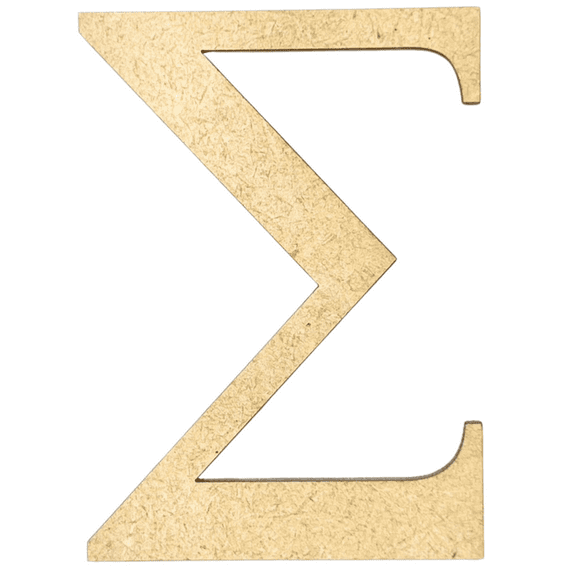 Krafty Supply 16" Tall Greek Wood Letter SIGMA | 1/8" Thick | Greek Alphabet | MDF Letters