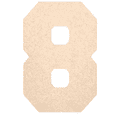 thumbnail image 1 of Krafty Supply - 16" Tall MDF Number 8 | 1/8" Thick | Collegiate | Wooden Craft Numbers, 1 of 4