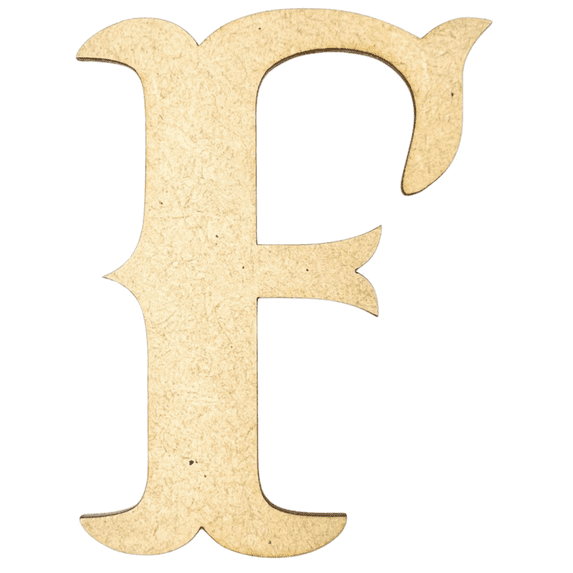 Krafty Supply 18" Tall MDF Letter F |1/8" Thick | Western Railroad | Wooden Letters | Craft Alphabet