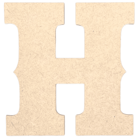 Krafty Supply 18" Tall Western Block - MDF Letter H | 1/8" Thick | Unfinished Wooden Letters | Craft Alphabet Initials