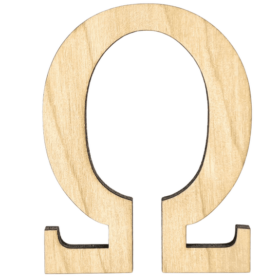Krafty Supply 2" Tall Greek Wood Letter OMEGA | 1/4" Thick Birch Plywood | Greek Alphabet | Craft Alphabet Letters