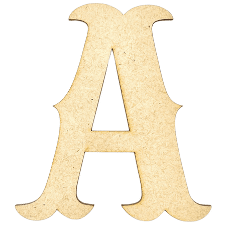 Krafty Supply 2" Tall MDF Letter A |1/8" Thick | Western Railroad | Wooden Letters | Craft Alphabet