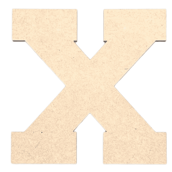 Krafty Supply - 2" Tall MDF Letter X | 1/8" Thick |Collegiate|Wooden Letter|Craft Alphabet Initials