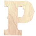thumbnail image 1 of Krafty Supply 2" Tall Western Block - Birch Letter P | 1/4" Thick Birch | Unfinished Wooden Letters | Craft Alphabet Initials, 1 of 5