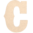 thumbnail image 1 of Krafty Supply 2" Tall Western Block - MDF Letter C | 1/4" Thick | Unfinished Wooden Letters | Craft Alphabet Initials, 1 of 6