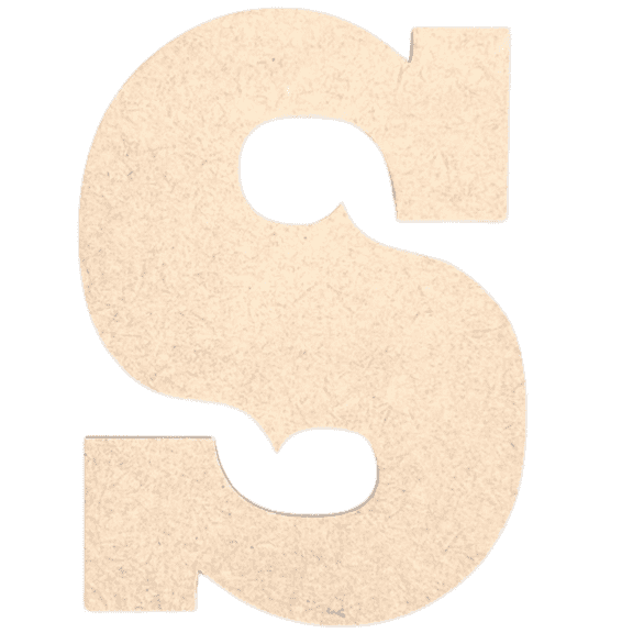 Krafty Supply 2" Tall Western Block - MDF Letter S | 1/8" Thick | Unfinished Wooden Letters | Craft Alphabet Initials