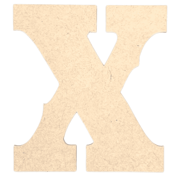 Krafty Supply 2" Tall Western Block - MDF Letter X | 1/4" Thick | Unfinished Wooden Letters | Craft Alphabet Initials