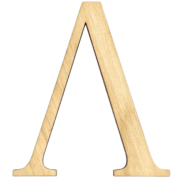 Krafty Supply 20" Tall Greek Wood Letter LAMBDA | 1/4" Thick Birch Plywood | Greek Alphabet | Craft Alphabet Letters