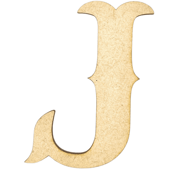 Krafty Supply 20" Tall MDF Letter J |1/8" Thick | Western Railroad | Wooden Letters | Craft Alphabet