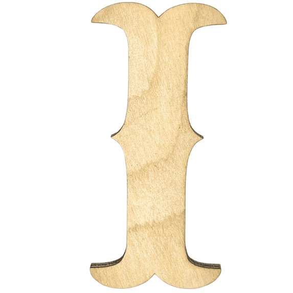 Krafty Supply 22" Tall Birch Plywood Letter I |1/4" Thick | Western Railroad | Wooden Letters | Craft Alphabet