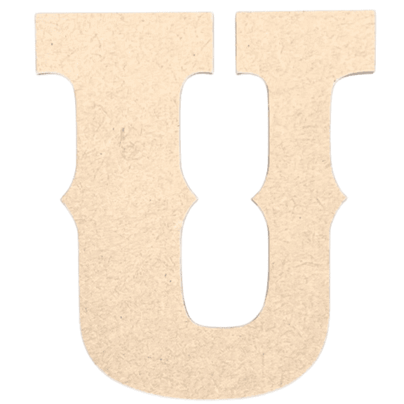 Krafty Supply 22" Tall Western Block - MDF Letter U | 1/8" Thick | Unfinished Wooden Letters | Craft Alphabet Initials