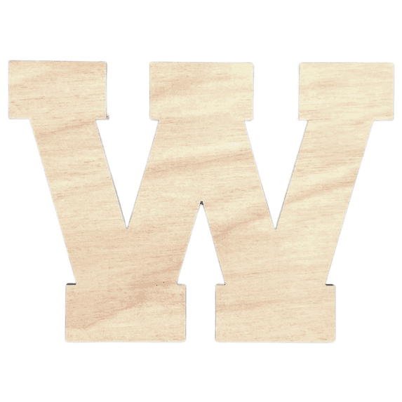 Krafty Supply - 3" Tall Birch Letter W | 1/4" Birch Plywood |Collegiate|Wooden Letter|Craft Alphabet Initials