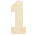 thumbnail image 1 of Krafty Supply - 3" Tall Birch Number 1 | 1/4" Birch Plywood | Collegiate | Wooden Craft Numbers, 1 of 4
