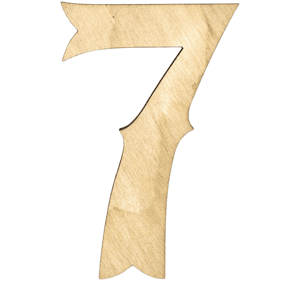 Krafty Supply 3" Tall Birch Plywood Letter 7 |1/4" Thick | Western Railroad | Wooden Letters | Craft Alphabet