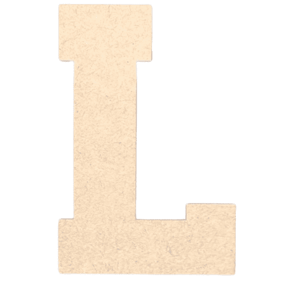 Krafty Supply - 3" Tall MDF Letter L | 1/4" Thick |Collegiate|Wooden Letter|Craft Alphabet Initials