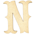thumbnail image 1 of Krafty Supply 3" Tall MDF Letter N |1/4" Thick | Western Railroad | Wooden Letters | Craft Alphabet, 1 of 5