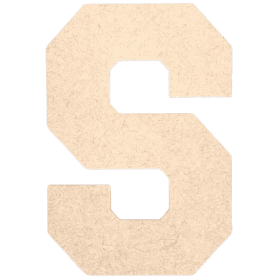 Krafty Supply - 3" Tall MDF Letter S | 1/8" Thick |Collegiate|Wooden Letter|Craft Alphabet Initials