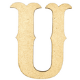 thumbnail image 1 of Krafty Supply 3" Tall MDF Letter U |1/8" Thick | Western Railroad | Wooden Letters | Craft Alphabet, 1 of 5