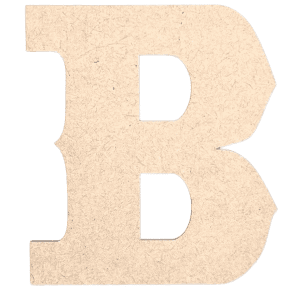 Krafty Supply 3" Tall Western Block - MDF Letter B | 1/8" Thick | Unfinished Wooden Letters | Craft Alphabet Initials
