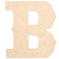 Krafty Supply 3" Tall Western Block - MDF Letter B | 1/8" Thick | Unfinished Wooden Letters | Craft Alphabet Initials