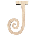 thumbnail image 1 of Krafty Supply - 4" Tall Birch Letter J | 1/4" Birch Plywood |Curlz|Wooden Letter|Craft Alphabet Initials, 1 of 2