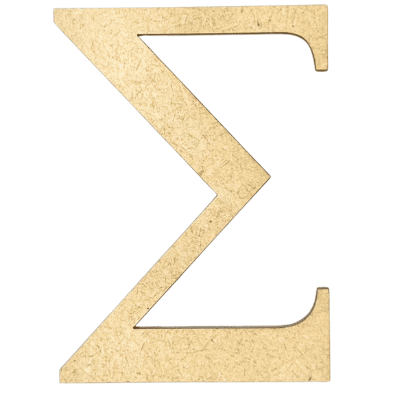 Krafty Supply 4" Tall Greek Wood Letter SIGMA | 1/8" Thick | Greek Alphabet | MDF Letters