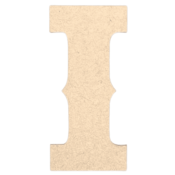 Krafty Supply 4" Tall Western Block - MDF Letter I | 1/8" Thick | Unfinished Wooden Letters | Craft Alphabet Initials