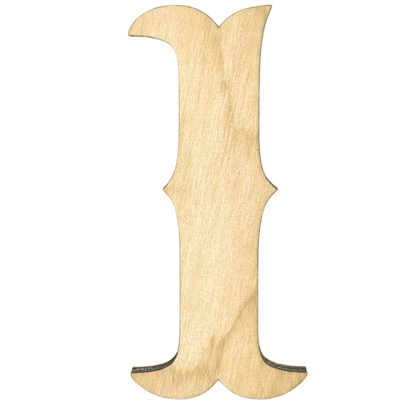 Krafty Supply 5" Tall Birch Plywood Letter 1 |1/4" Thick | Western Railroad | Wooden Letters | Craft Alphabet