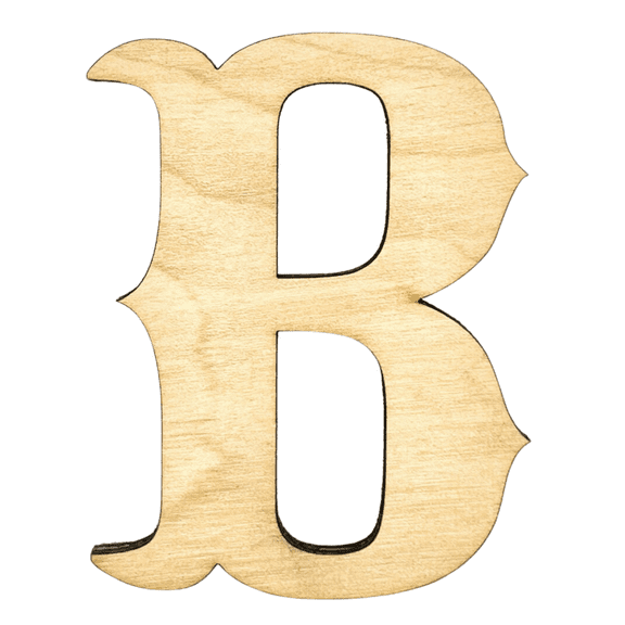 Krafty Supply 5" Tall Birch Plywood Letter B |1/4" Thick | Western Railroad | Wooden Letters | Craft Alphabet