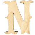 thumbnail image 1 of Krafty Supply 5" Tall Birch Plywood Letter N |1/4" Thick | Western Railroad | Wooden Letters | Craft Alphabet, 1 of 4