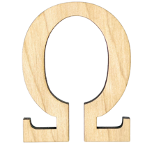 Krafty Supply 5" Tall Greek Wood Letter OMEGA | 1/4" Thick Birch Plywood | Greek Alphabet | Craft Alphabet Letters