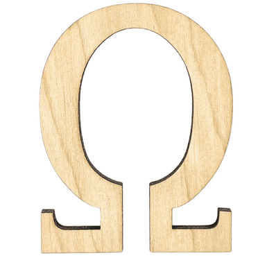 Krafty Supply 5" Tall Greek Wood Letter OMEGA | 1/4" Thick Birch Plywood | Greek Alphabet | Craft Alphabet Letters