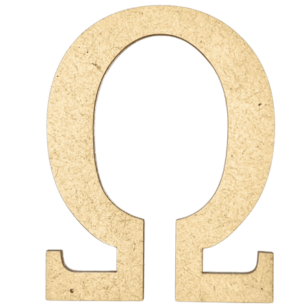 Krafty Supply 5" Tall Greek Wood Letter OMEGA | 1/4" Thick | Greek Alphabet | MDF Letters