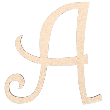 Krafty Supply - 5" Tall MDF Letter A | 1/4" MDF |Curlz|Wooden Letter|Craft Alphabet Initials
