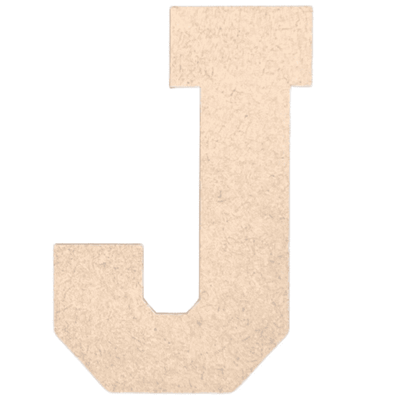 Krafty Supply - 5" Tall MDF Letter J | 1/8" Thick |Collegiate|Wooden Letter|Craft Alphabet Initials