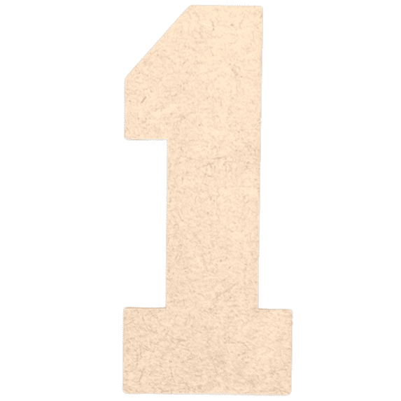 Krafty Supply - 5" Tall MDF Number 1 | 1/4" Thick | Collegiate | Wooden Craft Numbers