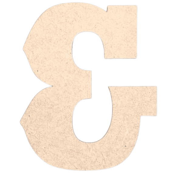 Krafty Supply 5" Tall Western Block - MDF Letter & | 1/4" Thick | Unfinished Wooden Letters | Craft Alphabet Initials