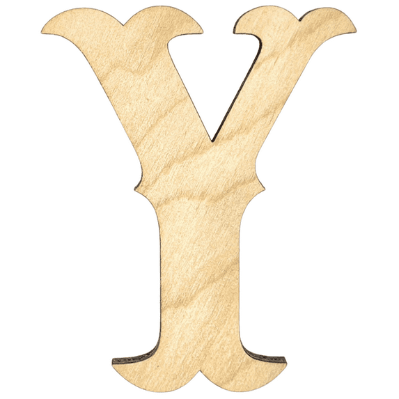 Krafty Supply 6" Tall Birch Plywood Letter Y |1/4" Thick | Western Railroad | Wooden Letters | Craft Alphabet