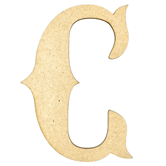 Krafty Supply 6" Tall MDF Letter C |1/8" Thick | Western Railroad | Wooden Letters | Craft Alphabet