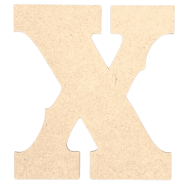Krafty Supply 6" Tall Western Block - MDF Letter X | 1/8" Thick | Unfinished Wooden Letters | Craft Alphabet Initials