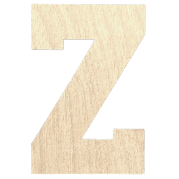 Krafty Supply - 8" Tall Birch Letter Z | 1/4" Birch Plywood |Collegiate|Wooden Letter|Craft Alphabet Initials