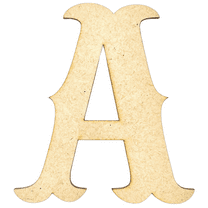 Krafty Supply 8" Tall MDF Letter A |1/4" Thick | Western Railroad | Wooden Letters | Craft Alphabet