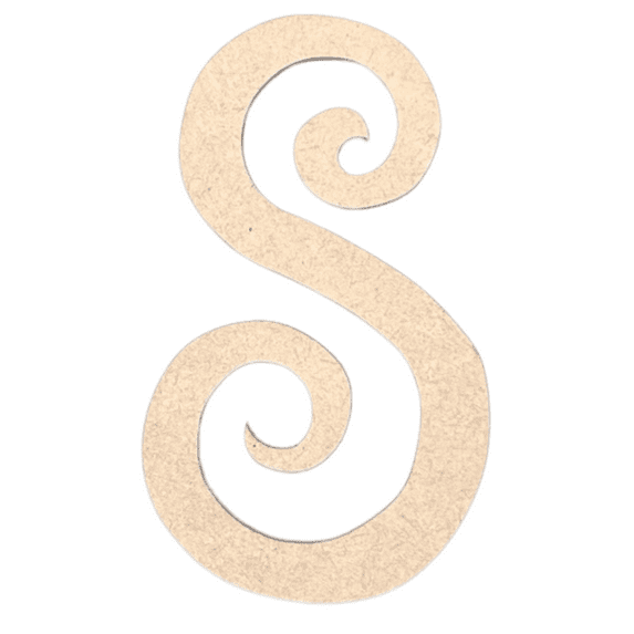Krafty Supply - 8" Tall MDF Letter S | 1/4" MDF |Curlz|Wooden Letter|Craft Alphabet Initials