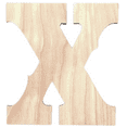 thumbnail image 1 of Krafty Supply 8" Tall Western Block - Birch Letter X | 1/4" Thick Birch | Unfinished Wooden Letters | Craft Alphabet Initials, 1 of 5