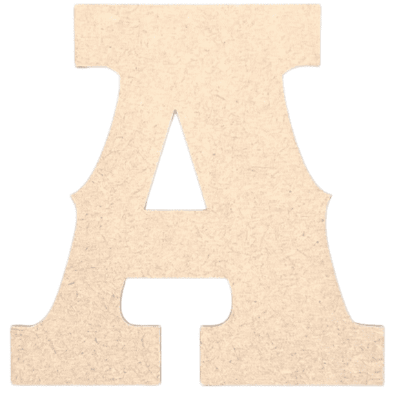 Krafty Supply 8" Tall Western Block - MDF Letter A | 1/4" Thick | Unfinished Wooden Letters | Craft Alphabet Initials