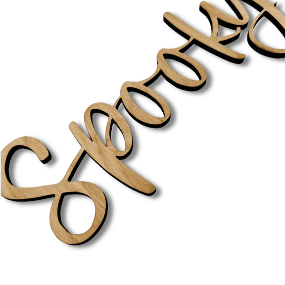 Krafty Supply Connected Word Spooky, 1/4" Thick Birch Wood, Halloween Crafts, 4" Wide