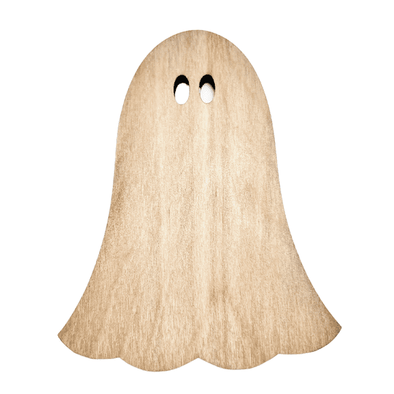 Krafty Supply Halloween Ghost Cutout. Wood Cut out 1/4"Birch 18" Tall