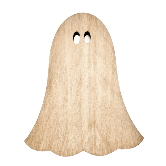 Krafty Supply Halloween Ghost Cutout. Wood Cut out 1/4"Birch 3" Tall